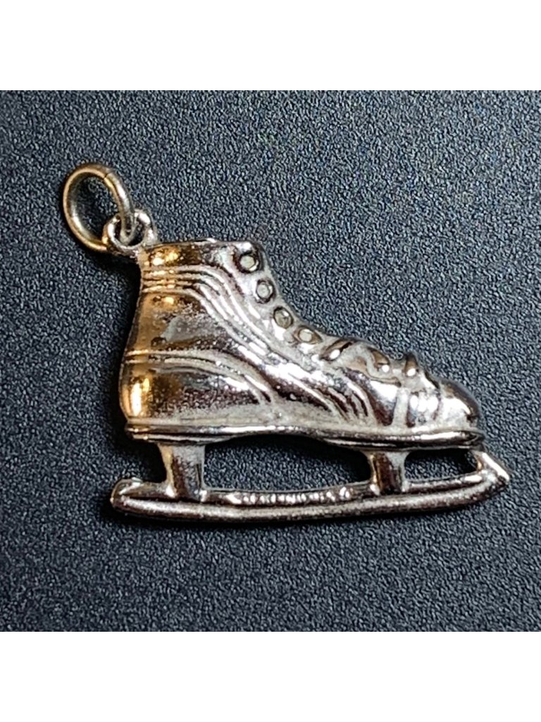 3 Dimensional Ice Skate Charm Vtg Solid Sterling Silver 925 Size 1" Length
